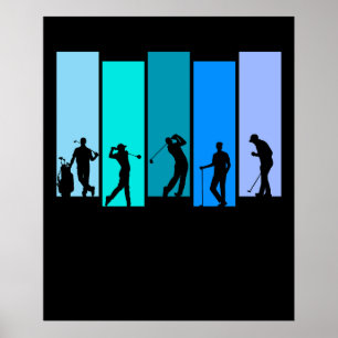 Poster Silhouette de golfeur
