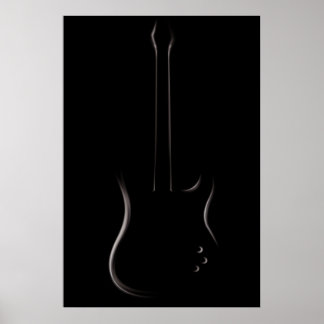 Poster Silhouette de guitare électrique