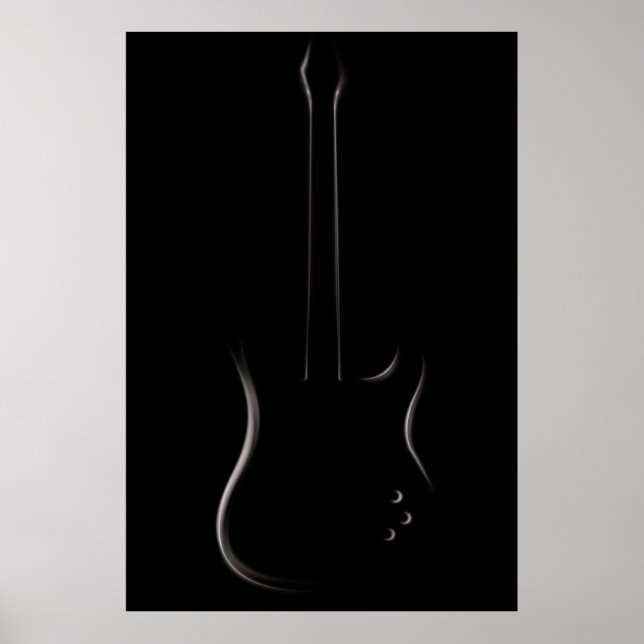 Poster Silhouette de guitare électrique (Devant)