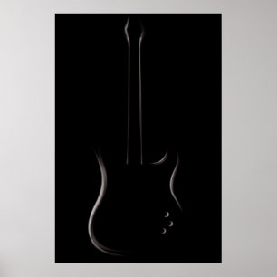 Poster Silhouette de guitare électrique