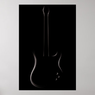 Poster Silhouette de guitare électrique