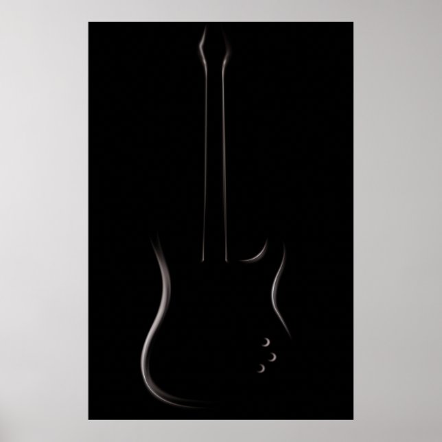 Poster Silhouette de guitare électrique (Devant)