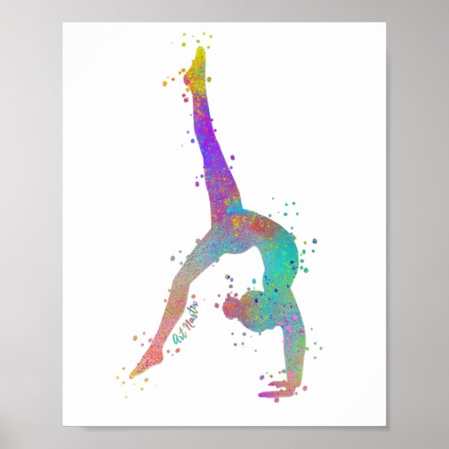 Poster Silhouette de gymnaste (Devant)