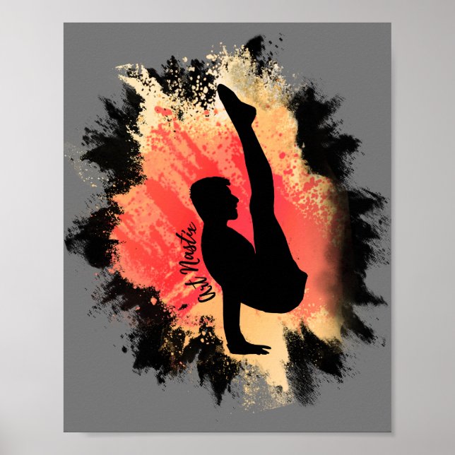Poster Silhouette de gymnaste masculine (Devant)