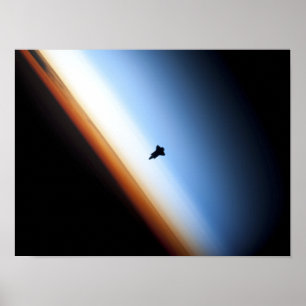 Poster Silhouette de la navette spatiale Endeavor