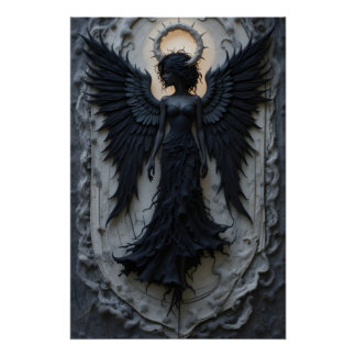 Poster Silhouette de l'ange éthéré