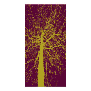 Poster Silhouette de l'arbre d'hiver
