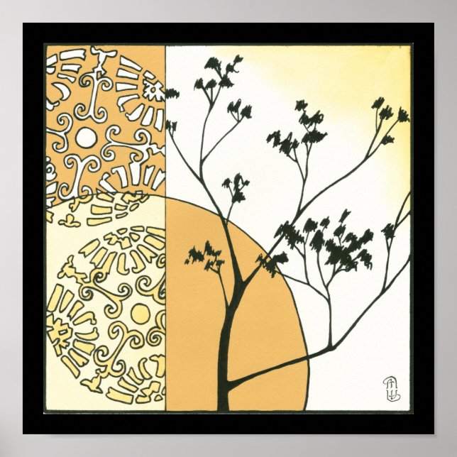 Poster Silhouette de l'arbre écarse par Megan Meagher (Devant)