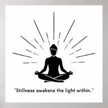Silhouette de méditation radiante