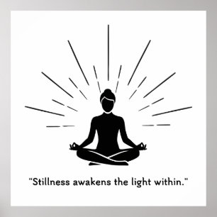 Poster Silhouette de méditation radiante