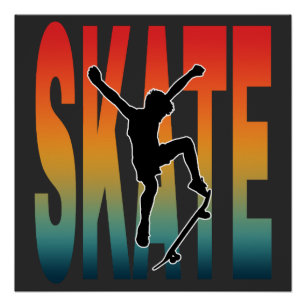 Poster Silhouette de skateboard