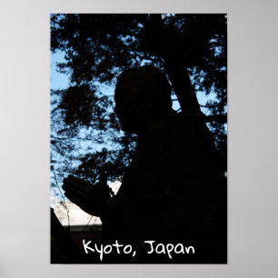 Poster silhouette de statue du temple Chion-in, Kyoto, Ja