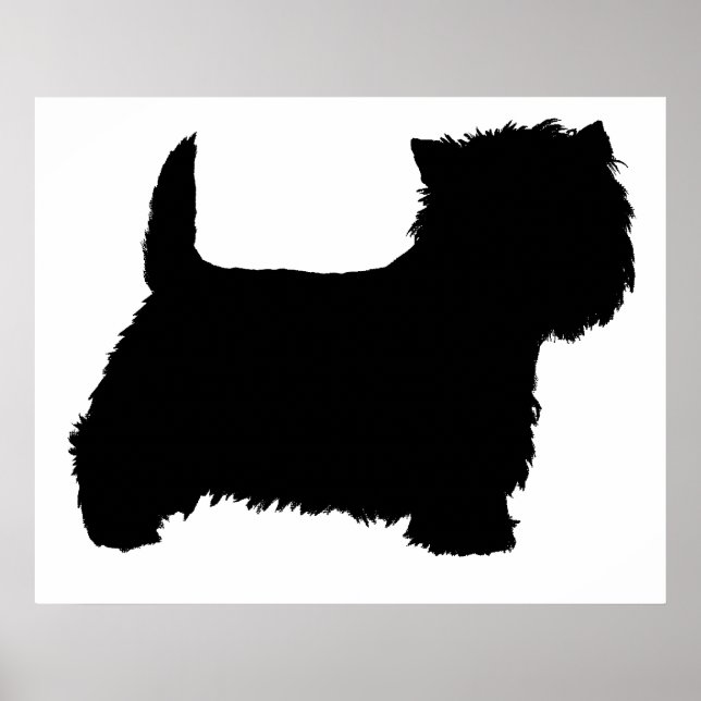 Poster Silhouette de Terrier blanc West Highland (Devant)