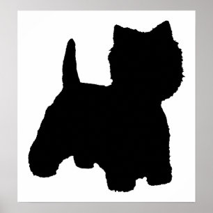 Poster Silhouette de Terrier blanc West Highland