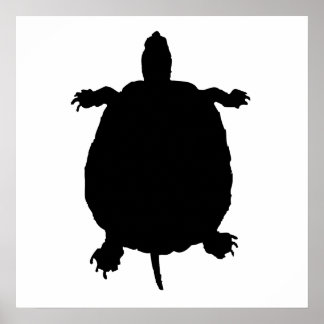 Poster Silhouette de tortue