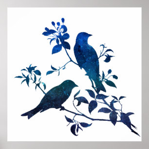 Poster Silhouette des oiseaux