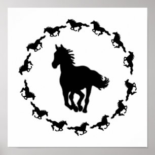 Poster Silhouette Design Cheval