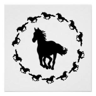Poster Silhouette Design Cheval
