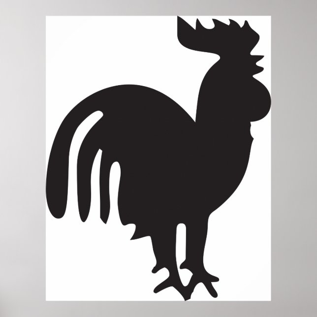 Poster Silhouette du coq (Devant)