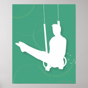 Poster Silhouette d'un homme exécutant la gymnastique