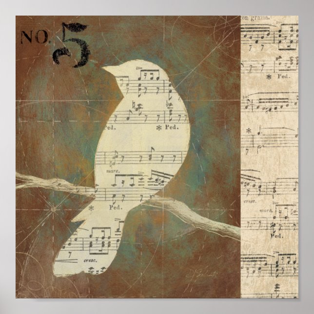 Poster Silhouette d'un oiseau (Devant)