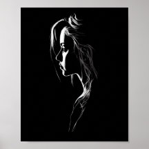 Silhouette d'une fille avec lumière et ombre