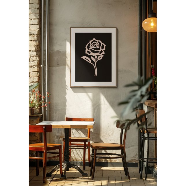 Poster Silhouette Elegance Rose (Créateur téléchargé)