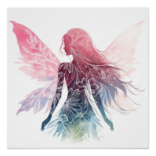 Poster Silhouette Fée Enchantante