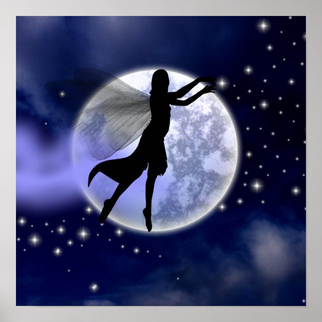 Poster Silhouette Fée Lune (Devant)