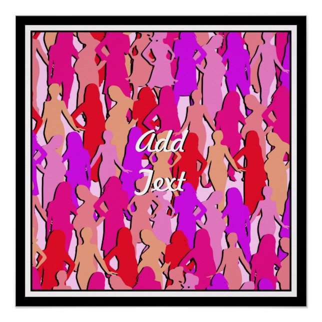 Poster Silhouette féminine rose (Devant)