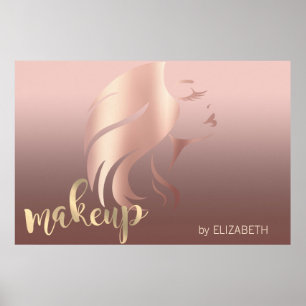 Poster Silhouette fille moderne, artiste maquillage