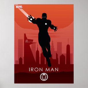 Poster Silhouette héroïque d'Iron Man