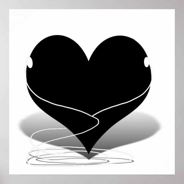 Poster Silhouette iHeart (avec les oreilles) (Devant)
