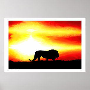 Poster Silhouette Lion