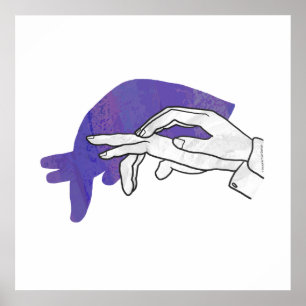 Poster Silhouette main Anteater violet