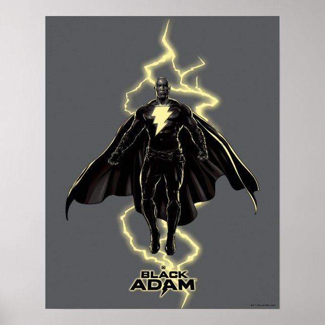 Poster Silhouette noire Adam Lightning (Devant)
