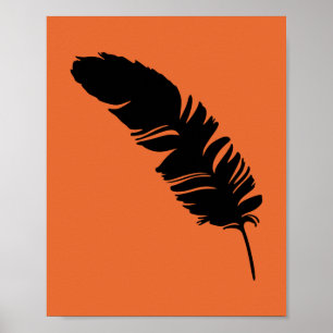 Poster Silhouette noire en plume d'aigle