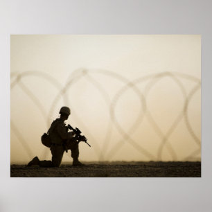 Poster Silhouette of Marine