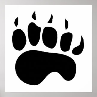 Poster Silhouette Paw Ours