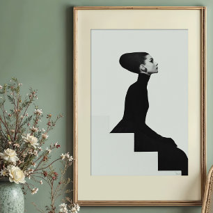 Poster Silhouette sculpturale : Haute Mode Monochrome