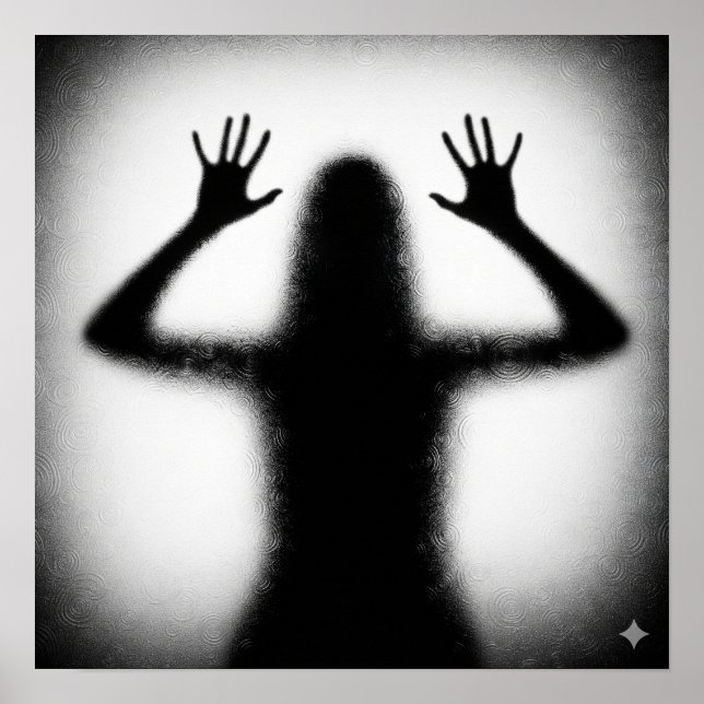 Poster Silhouette sur verre givré (Devant)