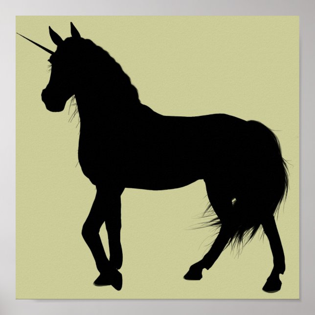 Poster Silhouette Unicorne (Devant)