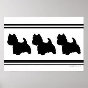 Poster Silhouette Westie