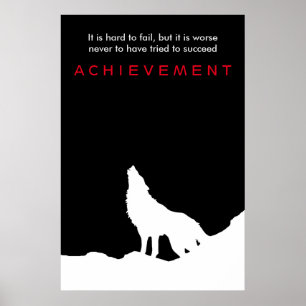 Poster Silhouette Wolf Howf noir et blanc