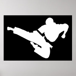 Poster silhouettes des arts martiaux