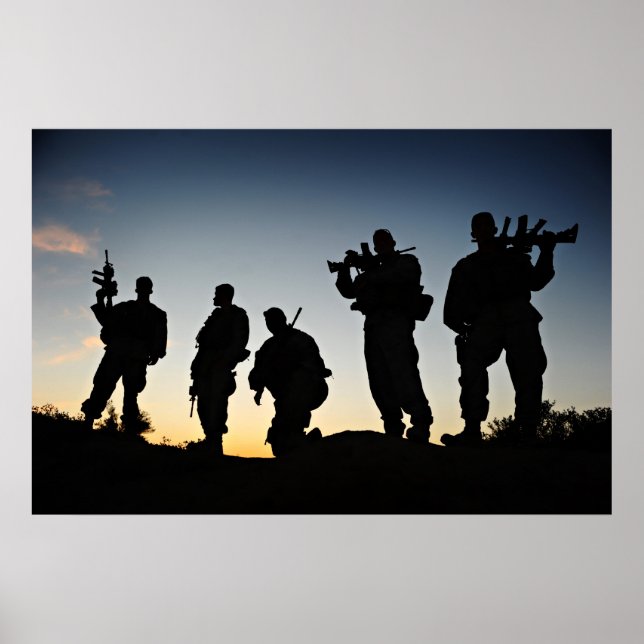 Poster Silhouettes marines (Devant)