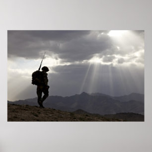 Poster Silhouettes Militaires En Dieu Nous Croyons