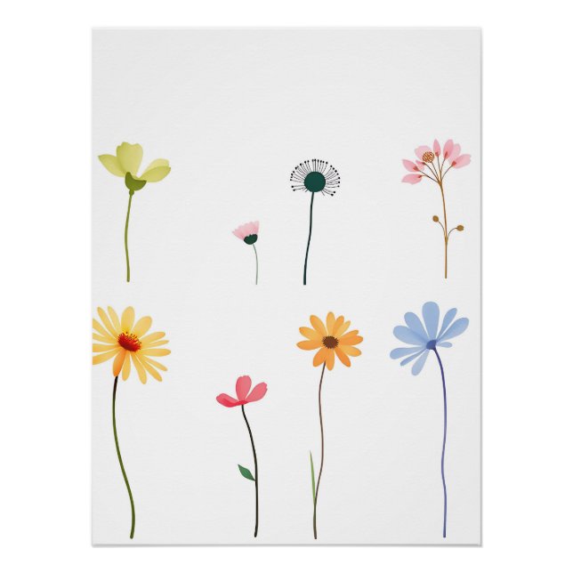 Poster Silhouettes minimalistes de l'aquarelle (Devant)