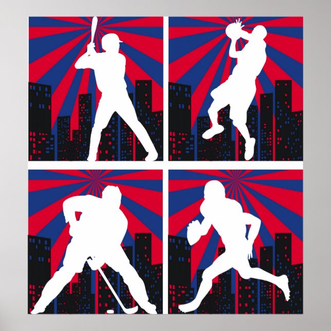 Poster Silhouettes sportives (Devant)