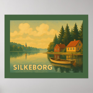 Poster Silkeborg Danemark Lac